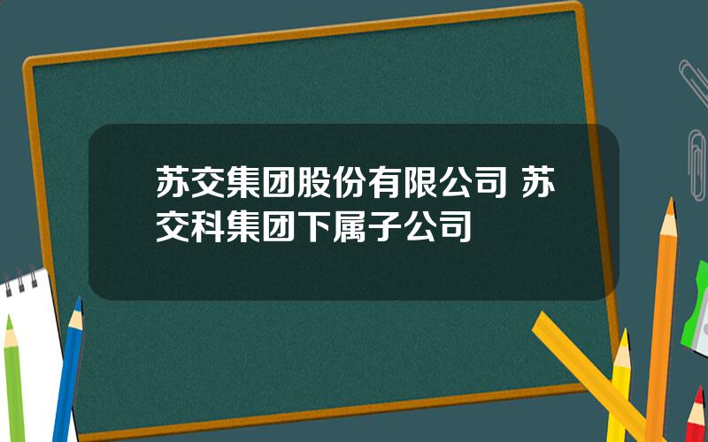 苏交集团股份有限公司 苏交科集团下属子公司